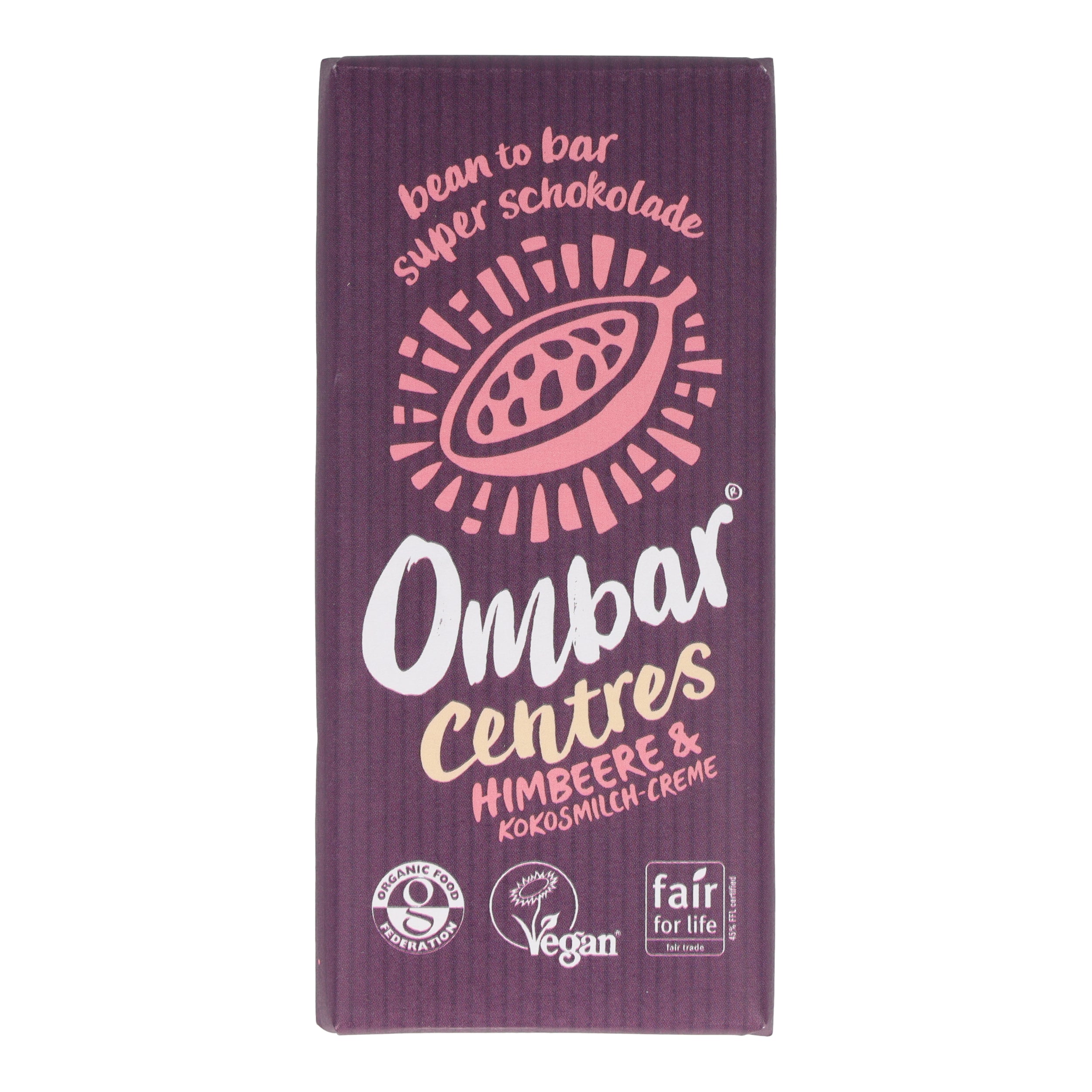 Ombar® CENTRES Himbeer & Kokosmilch Bio-Rohschokolade 70g