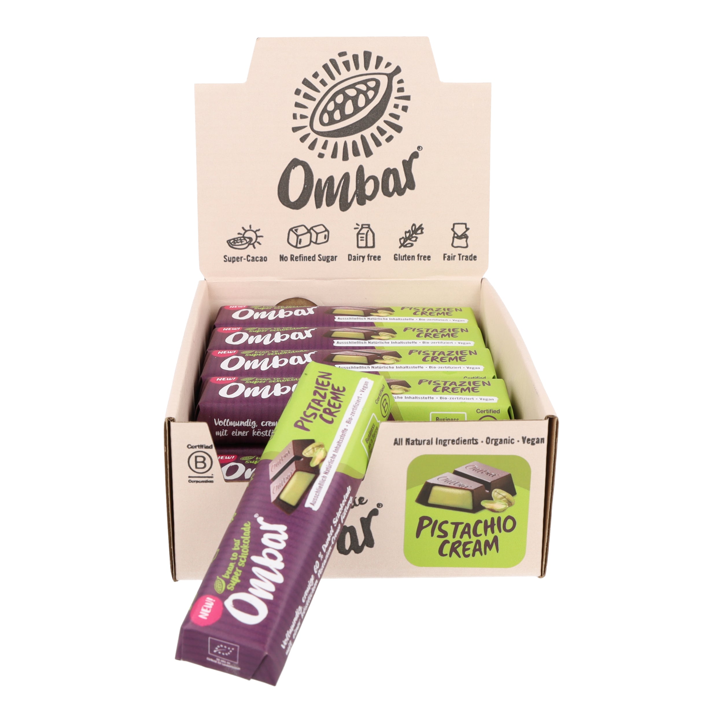 Ombar® BIO Riegel Pistazien Creme 42g