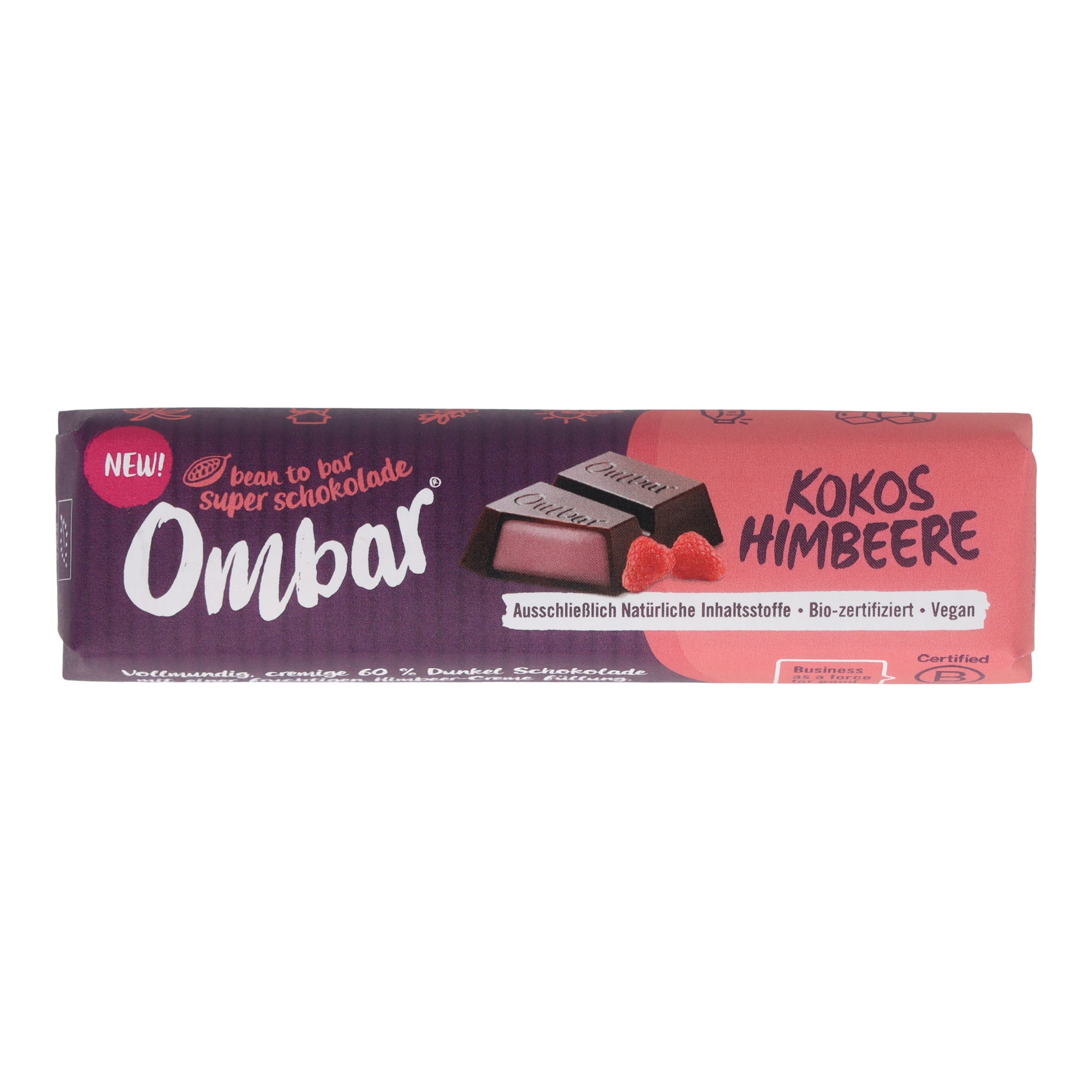 Ombar® Riegel Kokos Himbeere 42g