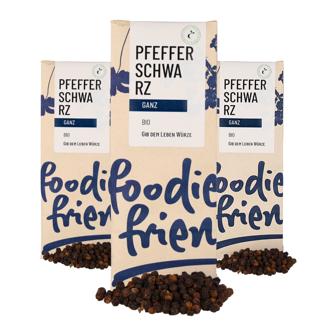 BIO Pfeffer schwarz ganz - 6 Tüten 300g