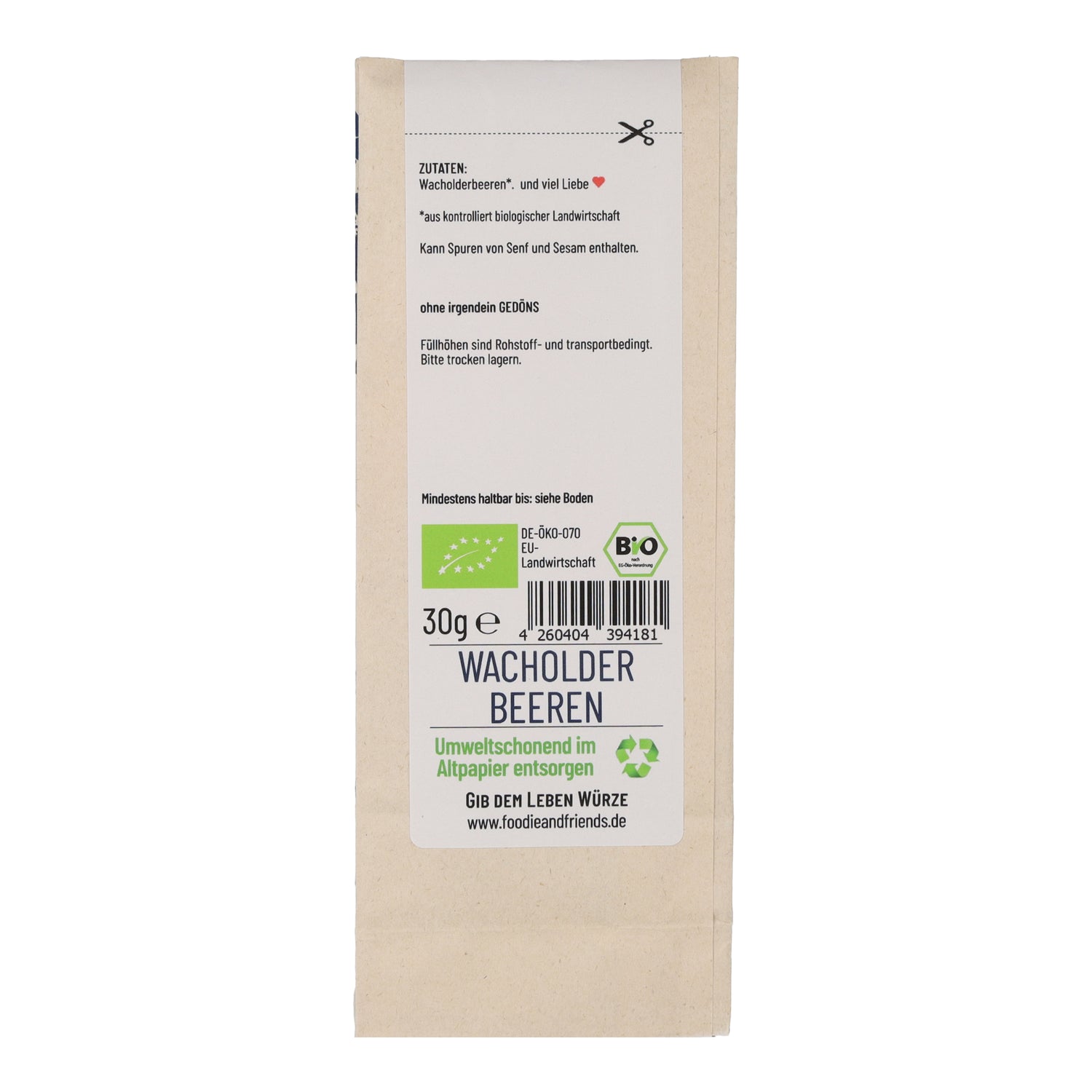 BIO Wacholderbeeren ganz Tüte