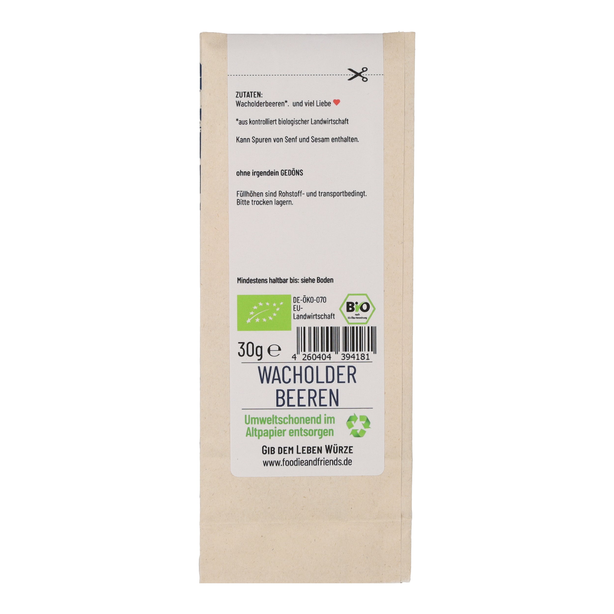 BIO Wacholderbeeren ganz Tüte