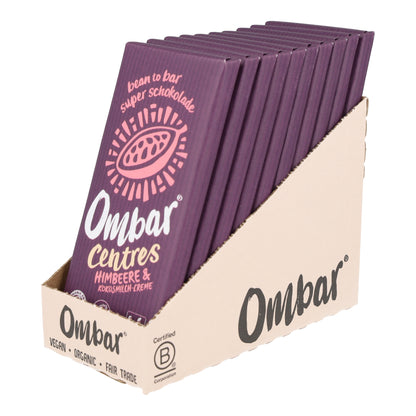 Ombar® CENTRES Himbeer &amp; Kokosmilch Bio-Rohschokolade 70g