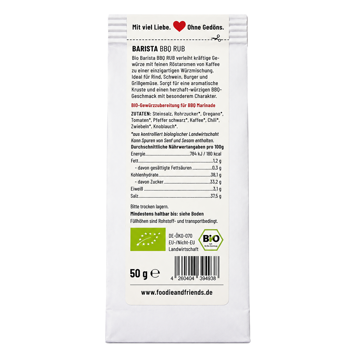 BIO Rock den Grill Barista BBQ RUB