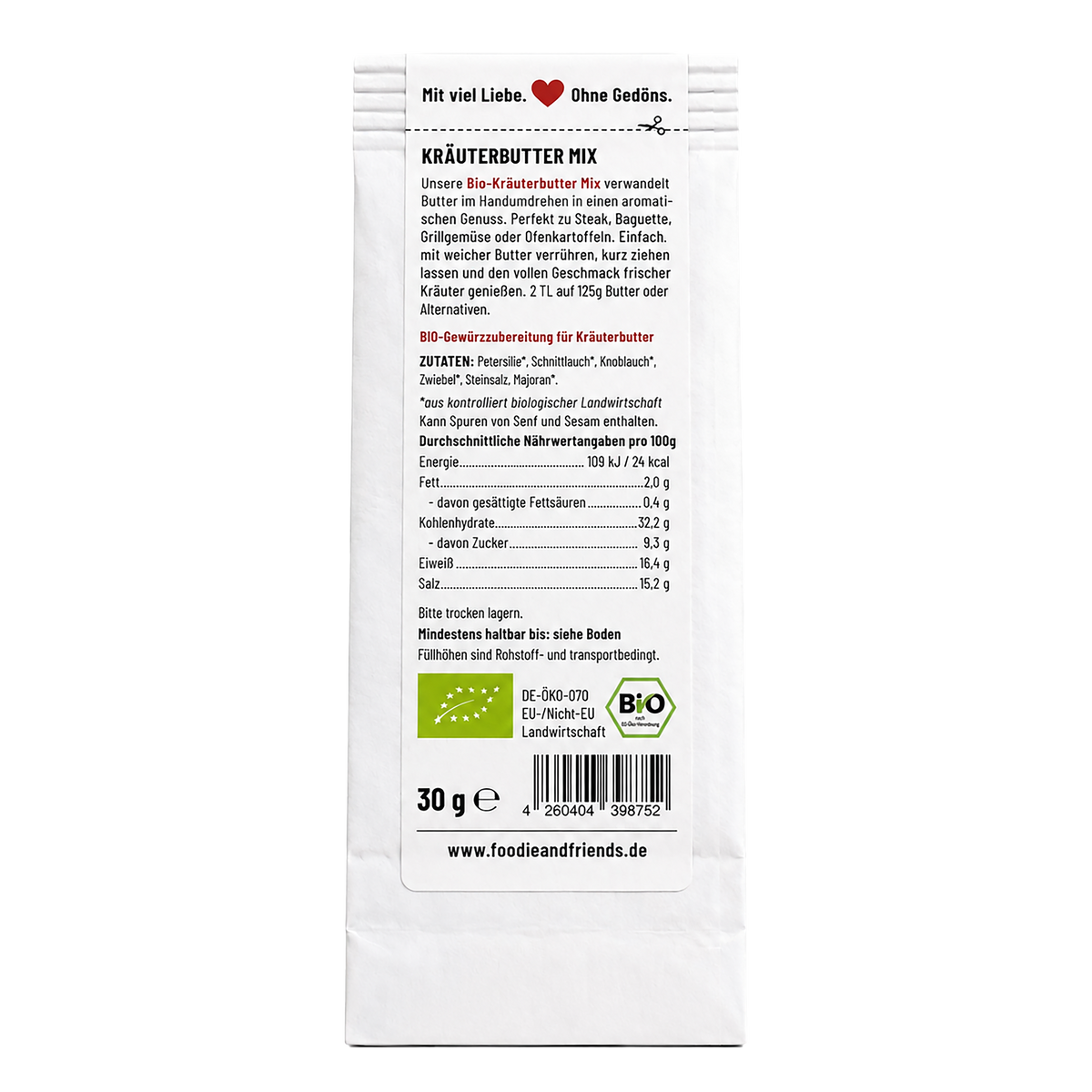 BIO Kräuterbutter MIX Tüte