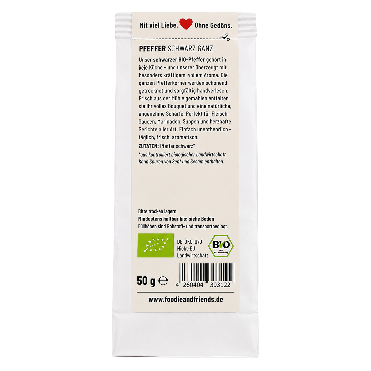 BIO Pfeffer schwarz ganz
